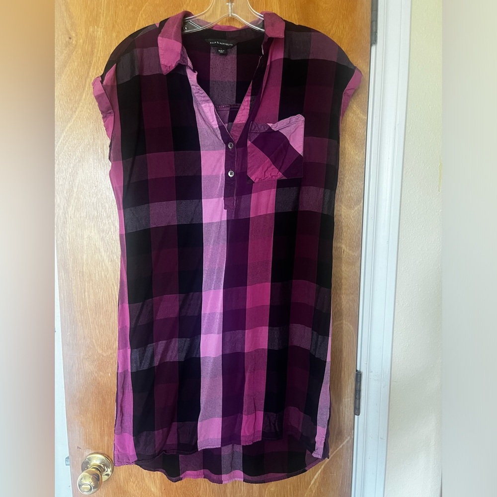 Purple mini shirt dress, Rock & Republic size small